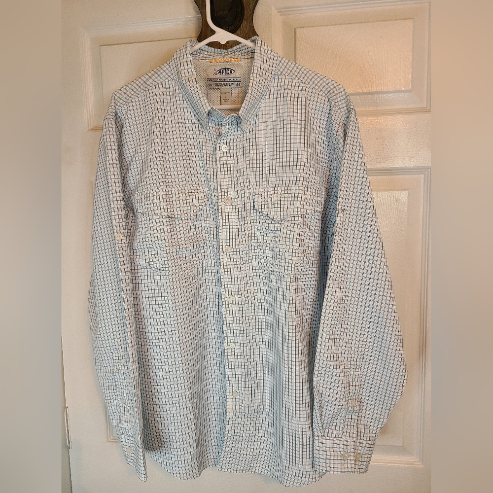 (680) American Fishing Tackle Company Men's Classic Long Sleeve Oxford Shirt, L